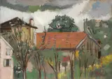 Il tetto rosso by Filippo de Pisis, 1926, oil on panel, offered May 2015