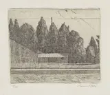 Giorgio Morandi, Campo di tennis ai Giardini Margherita a Bologna (lastra piccola)