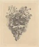 Giorgio Morandi, Cornetto con fiori di campo, 1924, etching on zinco