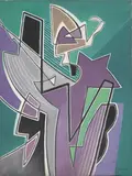 Gino Severini, Rythme d'une danseuse au tutu violet (Danseuse au tutu violet), 1953, oil on canvas
