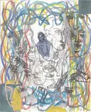 Sandro Chia, Disegno con frutta, 1999, pastel and penna on paper
