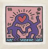 Keith Haring, Dr Winkie Invitation, 1988, screenprint on canvas