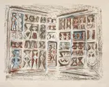 Massimo Campigli, Finestre, 1959, lithograph a colori