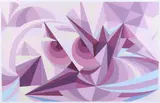 Giacomo Balla, Linee Forza di Paesaggio + Sensazione di Ametista, screenprint a colori