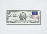 Andy Warhol, Two dollars Jefferson, mixed media on banconota