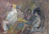 Figure by Mino Maccari, 1984, oil on canvas board, offered May 2015