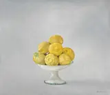 Claudio Bonichi, Limoni nella fruttiera, 1999, oil on canvas
