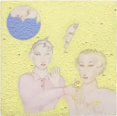 Un Dio nella sua forma liquida by Luca Alinari, 2006, acrylic and resina on canvas tesa on panel, offered May 2015