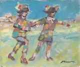 Figure by Mino Maccari, oil on panel, offered May 2015