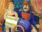 Pino Procopio, Prima del lancio, oil on canvas