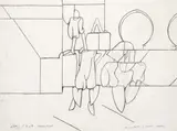 Valerio Adami, Gli acrobati - quadri arabi, 1969, pencil on paper