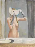 Claudio Bonichi, Studio per "Ragazza che scherza con la luna, 1984, oil on canvas