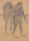Gli arsellari by Lorenzo Viani, 1913, pastelli and charcoal on cardboard, offered May 2015