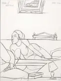 Valerio Adami, Pelléus et Mélisande, 1986, pencil on paper