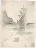 Carlo Carrà, Rocce e veliero