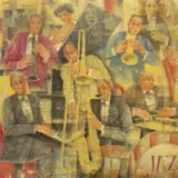 Remo Squillantini, Jazz men, oil on panel