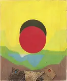 Roberto Crippa, Senza titolo, collage on panel