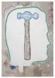 Donald Baechler, Profile with Hammer, 1994, acrylic on canvas