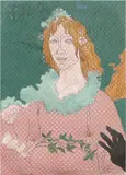 Cesare Tacchi, Primavera (Ritratto), 1966, acrylic on tessuto a rilievo applicato on panel