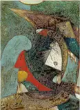 Gianni Dova, Torso e uccello, 1960, oil on canvas