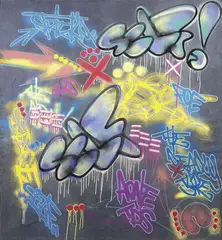 Self Tdt by Torrick Ablack, 2008, acrylic and vernice spray on canvas jeans, offered May 2015