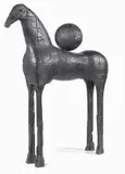 Mimmo Paladino, Cavallo con sfera, 2008, scultura in bronze