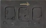 Antoni Tàpies, Tres rectàngulos, 1981, mixed media on panel