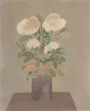 Marcello Boccacci, Fiori, mixed media on paper applicata on panel