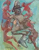 Generale by Mino Maccari, 1981, oil on card applicato on panel, offered Apr 2015