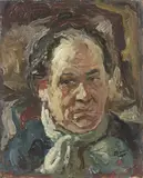 Mario Bucci, Autoritratto, oil on panel