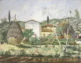 Alberto Caligiani, Paesaggio toscano, oil on canvas