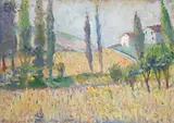Edoardo Gordigiani, Paesaggio di Marradi, oil on panel