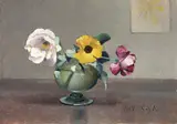 Fiori by Valentino Ghiglia, oil on cardboard, offered Apr 2015