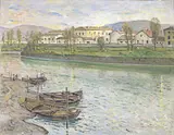 Ore stanche. Sull'Arno by Galileo Chini, oil on canvas, offered Apr 2015