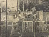 Fillide Levasti, Muratori, 1949, charcoal on paper