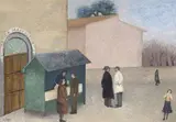 Fillide Levasti, Antica macelleria, 1935, oil on cardboard