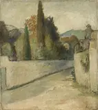Achille Lega, Paesaggio, oil on canvas