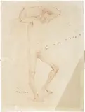 Marino Marini, Nudo maschile, sanguigna on paper