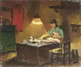 Calzolaio by Cafiero Filippelli, oil on panel, offered Apr 2015