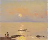 Tramonto by Giovanni Lomi, oil on panel, offered Apr 2015