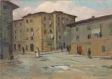 Vecchia città by Renato Natali, oil on faesite, offered Apr 2015