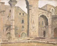 Scorcio di città by Ferruccio Scattola, oil on panel, offered Apr 2015