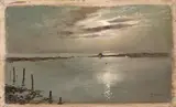 Oreste Costa, Laguna di Venezia, oil on panel