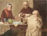 Oreste Costa, Frati, oil on canvas