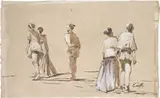 Figure by Ippolito Caffi, inchiostro and biacca on paper, offered Apr 2015
