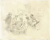 Telemaco Signorini, Pittore che dipinge all'aperto, 1896, ink on paper