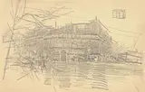 Giovanni Boldini, Palazzo a Parigi, 1890, pencil on paper