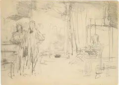 Gustave Doré, Pittore nello studio, pencil on paper