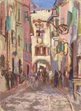 Una strada di Garda by Ulvi Liegi, oil on cardboard, offered Apr 2015
