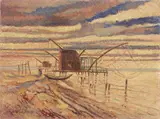 Bocca d'Arno by Ulvi Liegi, oil on cardboard, offered Apr 2015